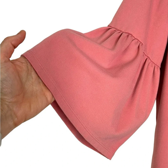 Lauren Ralph Lauren Pink Bell Sleeve Top Sz S Crewneck - Picture 3 of 11